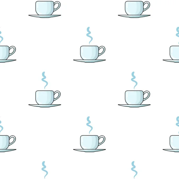 Coffee cup icon in cartoon style isolated on white background. Restaurant pattern stock vector illustration. — Stock Vector