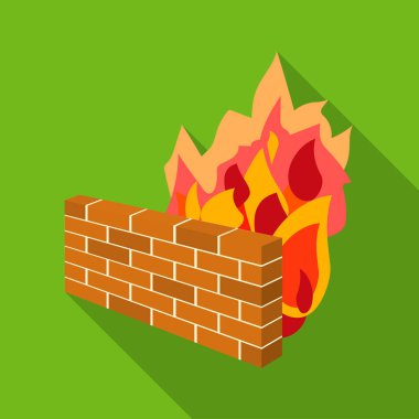 Güvenlik Duvarı simgesinde düz stil beyaz arka plan üzerinde izole. Bilgisayar korsanları ve sembol stok kesmek illüstrasyon vektör.