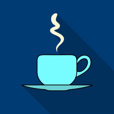 Kahve fincanı simge beyaz arka plan üzerinde izole düz stilde. Restoran sembol stok vektör çizim.