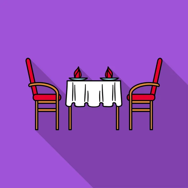 Icône de table de restaurant dans un style plat isolé sur fond blanc. Restaurant symbole illustration vectorielle de stock . — Image vectorielle