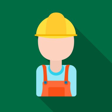 Petrol işçisi simgesini düz stil beyaz arka plan üzerinde izole. Petrol sanayi sembol stok vektör çizim.