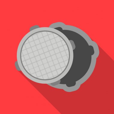 Düz stil beyaz arka plan üzerinde izole kuyu simgesini. Sıhhi tesisat sembol stok vektör çizim.