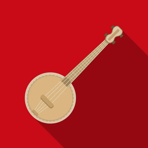 Icono de banjo en estilo plano aislado sobre fondo blanco. Instrumentos musicales símbolo stock vector ilustración — Vector de stock