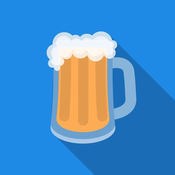 Icono de taza de cerveza en estilo plano aislado sobre fondo blanco. Oktoberfest símbolo stock vector ilustración . — Archivo Imágenes Vectoriales