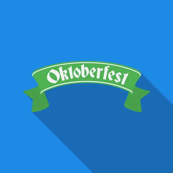 Icono de bandera Oktoberfest en estilo plano aislado sobre fondo blanco. Oktoberfest símbolo stock vector ilustración . — Vector de stock