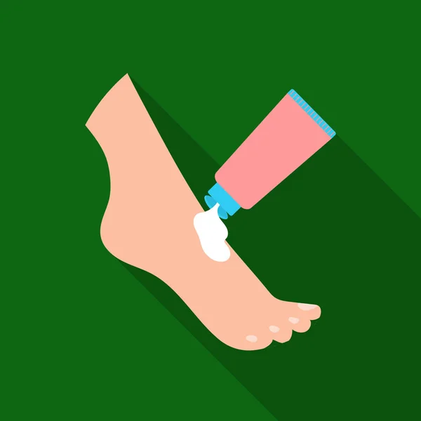 Κρέμα για τα πόδια εικονίδιο flate στυλ που απομονώνονται σε λευκό φόντο. Εικονογράφηση διάνυσμα απόθεμα σύμβολο φροντίδα δέρματος. — Διανυσματικό Αρχείο