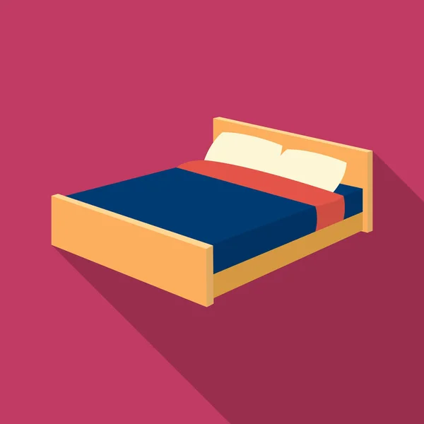 Κρεβάτι εικονίδιο στην flate στυλ που απομονώνονται σε λευκό φόντο. Ύπνου και ανάπαυσης εικονογράφηση διάνυσμα απόθεμα σύμβολο. — Διανυσματικό Αρχείο