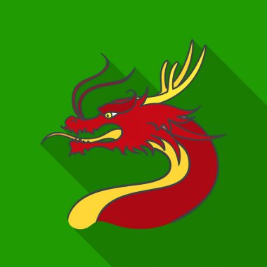 Dragon simgesi beyaz arka plan üzerinde izole flate tarzı. Güney Kore sembol stok vektör çizim.
