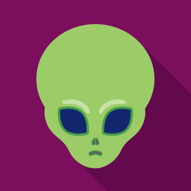 Uzaylı simgesi beyaz arka plan üzerinde izole flate tarzı. Uzay sembol stok vektör çizim.