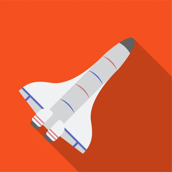 Space shuttle ikon elszigetelt fehér background flate stílusban. Hely szimbólum vektor stock illusztráció. — Stock Vector