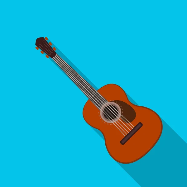 Spansk akustisk gitarikon i flat stil isolert på hvit bakgrunn. Illustrasjon av vektorbeholdning for Spania . – stockvektor