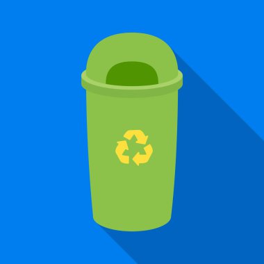 Geri dönüşüm çöp kutusu simgesi beyaz arka plan üzerinde izole anahat tarzı. Biyoloji ve ekoloji sembol stok vektör çizim.