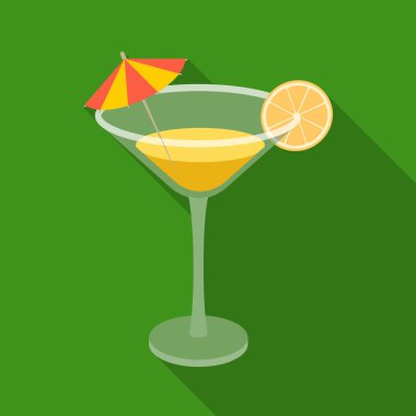 Limon kokteyl simgesi beyaz arka plan üzerinde izole flate tarzı. Brezilya ülke sembol stok vektör çizim.