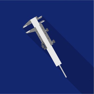 Kaliper simgesi beyaz arka plan üzerinde izole flate tarzı. Kurmak ve sembol stok vektör çizim onarma.