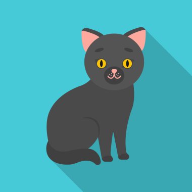 Kedi simgesi beyaz arka plan üzerinde izole flate tarzı. Kedi sembol stok vektör çizim.