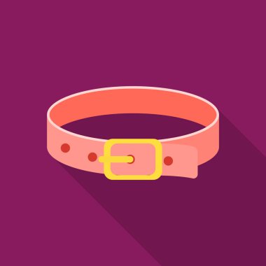 Evde beslenen hayvan yaka simgesi beyaz arka plan üzerinde izole flate tarzı. Kedi sembol stok vektör çizim.