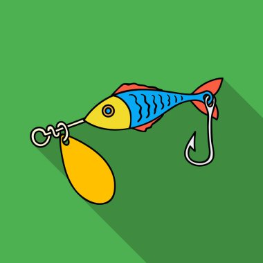 Balıkçılık yem simgesini düz stil beyaz arka plan üzerinde izole. Balık tutma sembol stok vektör çizim.