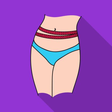 Bel düz stil beyaz arka plan üzerinde izole bant simgesinde ölçme ile. Spor ve fitness sembol stok vektör çizim.