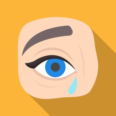 Düz stil beyaz arka plan üzerinde izole weepping simgesi. Cenaze töreni sembol stok vektör çizim.