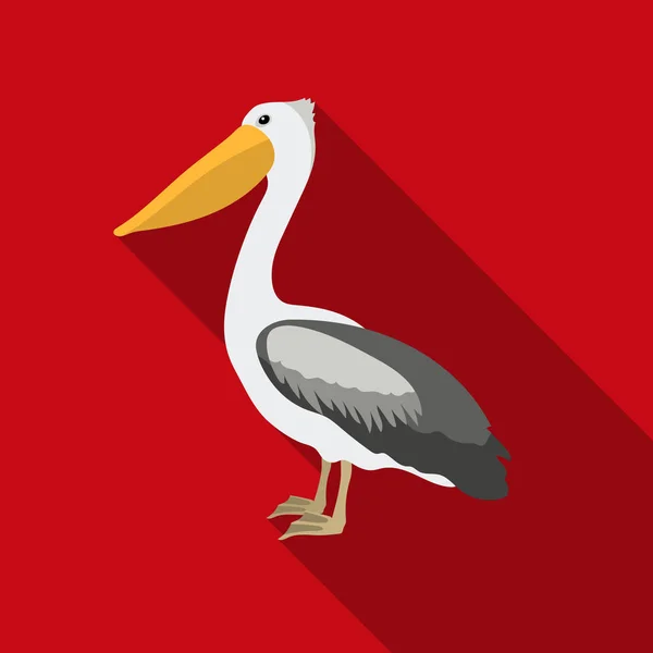 Icono pelícano en estilo plano aislado sobre fondo blanco. Pájaro símbolo stock vector ilustración . — Vector de stock