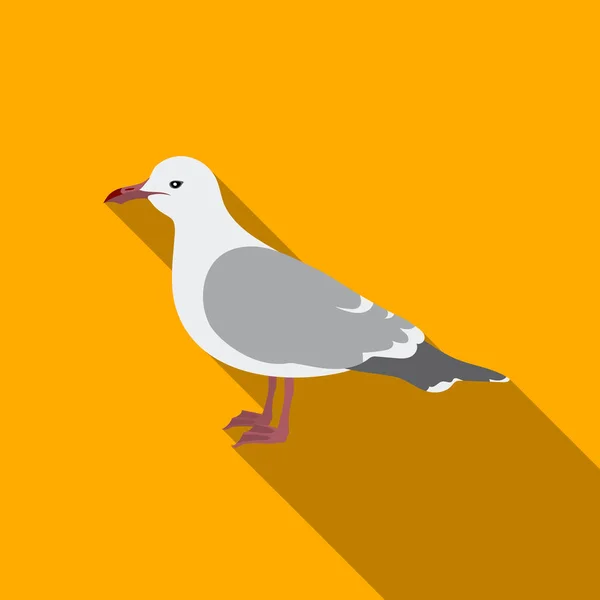 Icono de gaviota en estilo plano aislado sobre fondo blanco. Pájaro símbolo stock vector ilustración . — Vector de stock