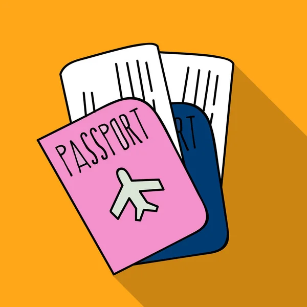 Ícone de passaporte em estilo plano isolado em fundo branco. Família feriado símbolo estoque vetor ilustração . — Vetor de Stock