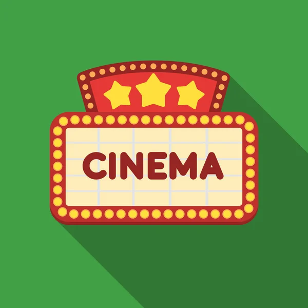 Icône de panneau de cinéma en style plat isolé sur fond blanc. Films et cinéma symbole illustration vectorielle de stock . — Image vectorielle