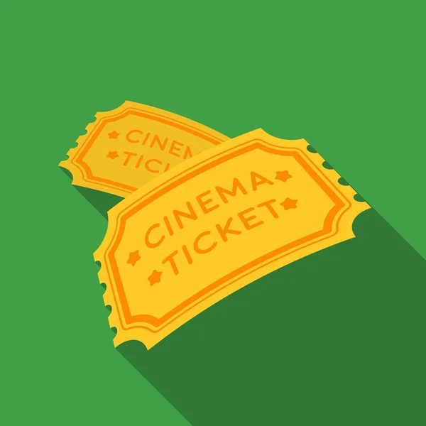 Ticket icon in flat style isolated on white background. Films and cinema symbol stock vector illustration. — Stock Vector