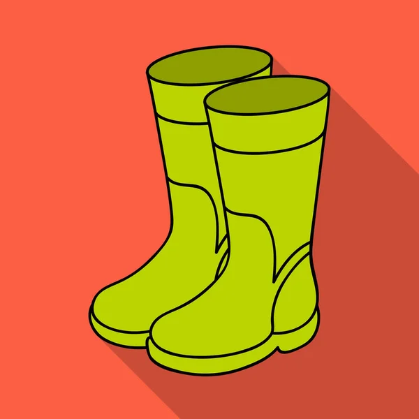 Icona stivali di gomma in stile piatto isolato su sfondo bianco. Simbolo di pesca stock vector illustration . — Vettoriale Stock