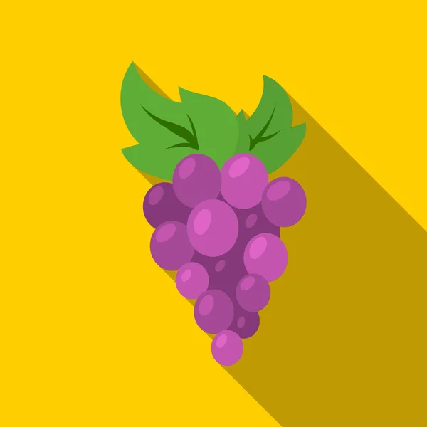 Виноград плоский. Значок фруктов из пищевой квартиры . — стоковый вектор