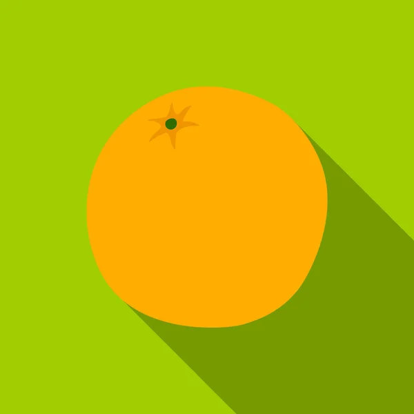 Oranžová ikona plochý. Připálit ikonu ovoce z potravin, ploché. — Stockový vektor