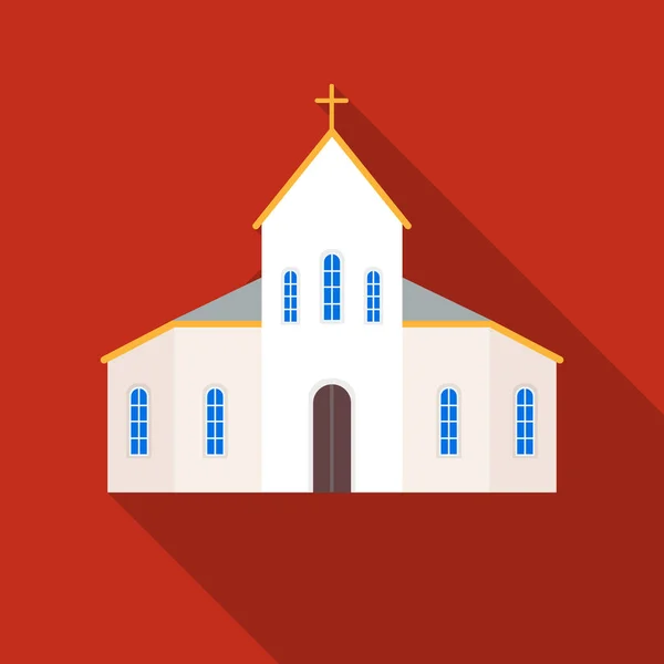 Icono de la iglesia en estilo plano aislado sobre fondo blanco. Funeral ceremonia símbolo stock vector ilustración . — Vector de stock