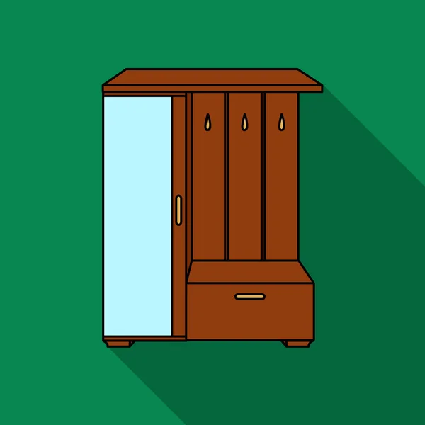 Icono de armario vestíbulo en estilo plano aislado sobre fondo blanco. Muebles y hogar símbolo interior stock vector ilustración . — Vector de stock