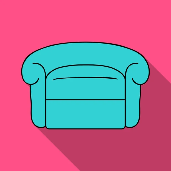 Armchair icon in flat style isolated on white background. Furniture and home interior symbol stock vector illustration. — Stock Vector