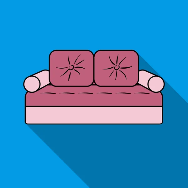 Couch icon in flat style isolated on white background. Furniture and home interior symbol stock vector illustration. — Stock Vector