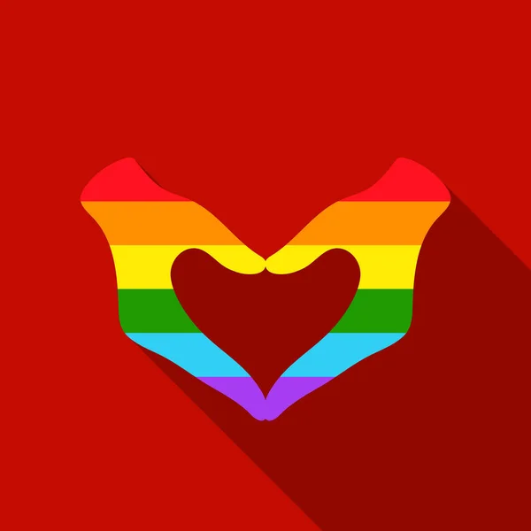 Icono de manos planas. Soltero gay icono de la gran minoría, homosexual plana . — Vector de stock