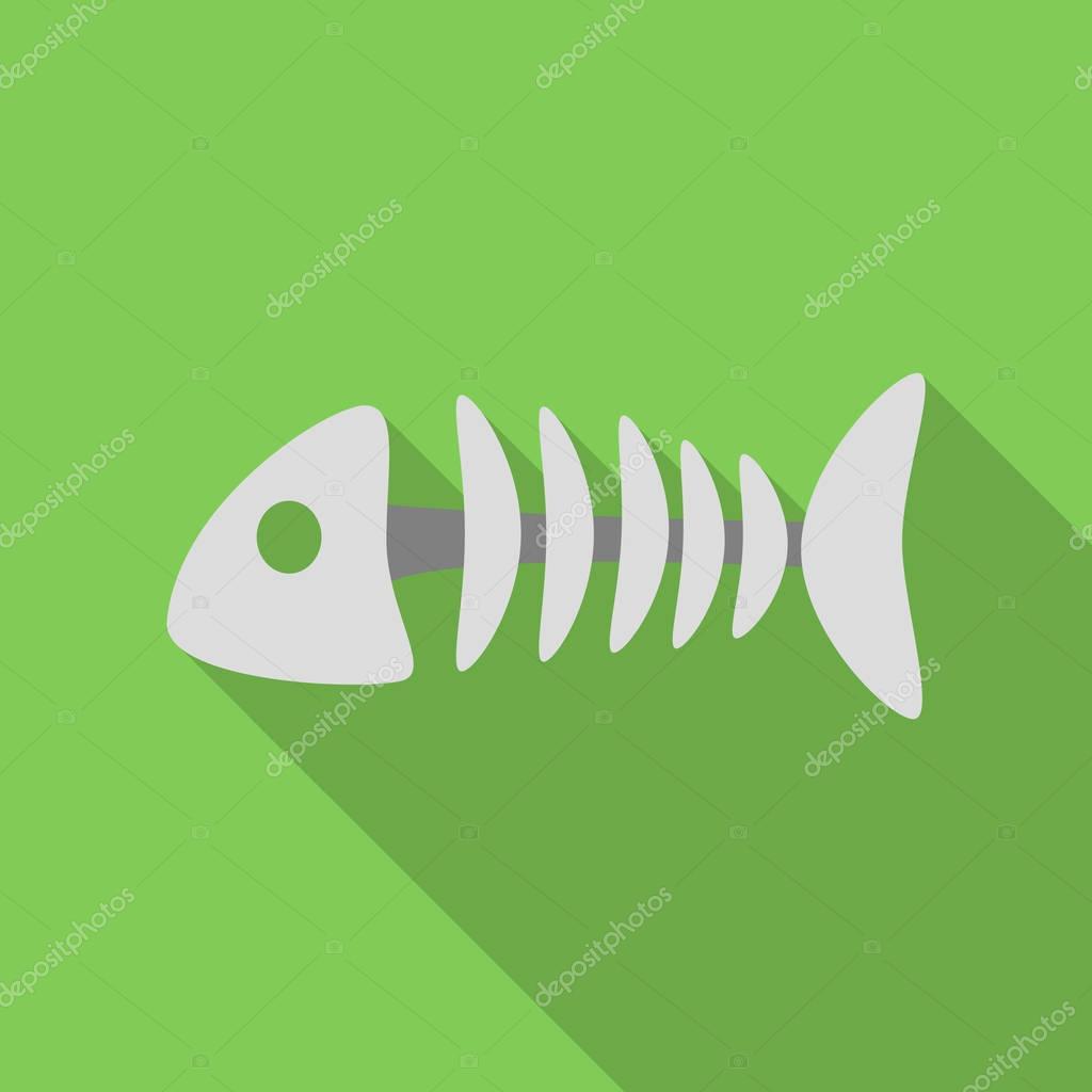 Fish bone icon in flate style isolated on white background. Cat symbol vector illustration.