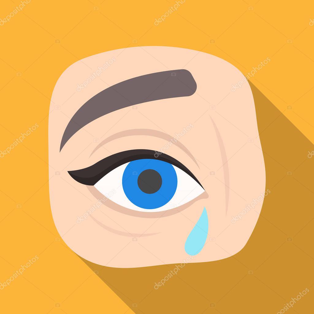 Weepping icon in flat design isolated on white background. Funeral ceremony symbol stock vector illustration.