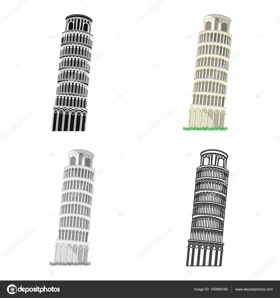Tower of Pisa in Italy icon in cartoon style isolated on white background.  Countries symbol stock vector illustration. Stock Vector Image by  ©PandaVector #150694180