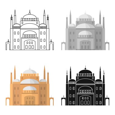 Cairo Citadel simgesi beyaz arka plan üzerinde izole karikatür tarzı. Antik Mısır sembolü hisse senedi vektör çizim.