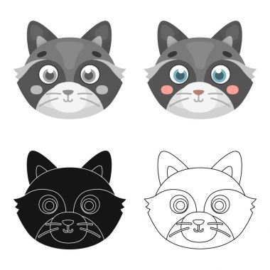 Rakun simgesi beyaz arka plan üzerinde izole karikatür tarzı namlu. Hayvan namlu sembol stok vektör çizim.