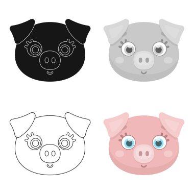 Domuz namlu simgesi beyaz arka plan üzerinde izole karikatür tarzı. Hayvan namlu sembol stok vektör çizim.