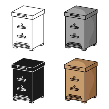 Arı kovanı simgesi beyaz arka plan üzerinde izole karikatür tarzı. Apairy sembol stok vektör çizim