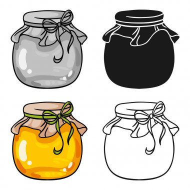 Kavanoz bal simgesi beyaz arka plan üzerinde izole karikatür tarzı. Apairy sembol stok vektör çizim