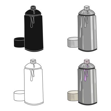 Beyaz arka plan üzerinde izole karikatür tarzı simgesinde olabilir sprey boya. Sanatçı ve sembol stok vektör çizim çizim.