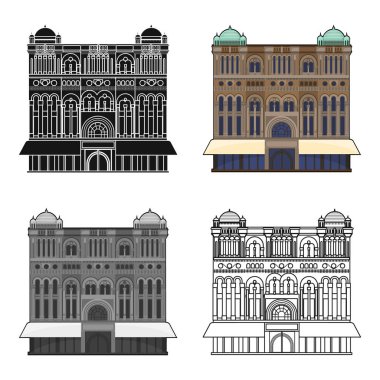 Beyaz arka plan üzerinde izole karikatür tarzı Kraliçe Victoria bina simgesini. Avustralya sembol stok vektör çizim.