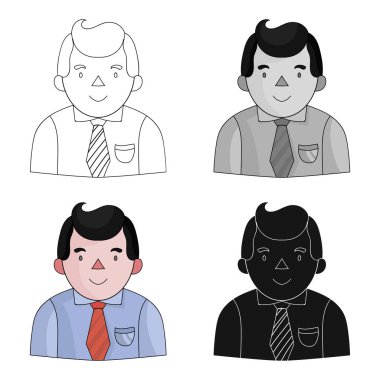 İşadamı simgesi beyaz arka plan üzerinde izole karikatür tarzı. Konferans ve negetiations sembol stok vektör çizim.