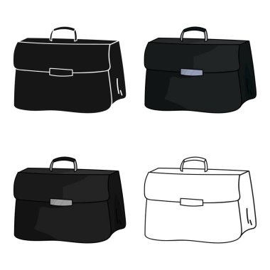 Evrak Çantası'nı simgesi beyaz arka plan üzerinde izole karikatür tarzı. Konferans ve negetiations sembol stok vektör çizim.