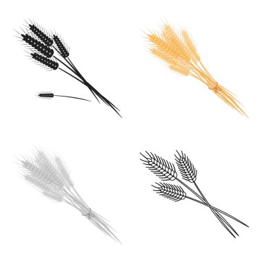 Beyaz arka plan üzerinde izole karikatür tarzı simgesinde buğday demeti. Kanadalı Şükran günü sembol stok vektör çizim.