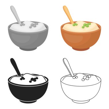 Patates püresi simgesi beyaz arka plan üzerinde izole karikatür tarzı. Kanadalı Şükran günü sembol stok vektör çizim.